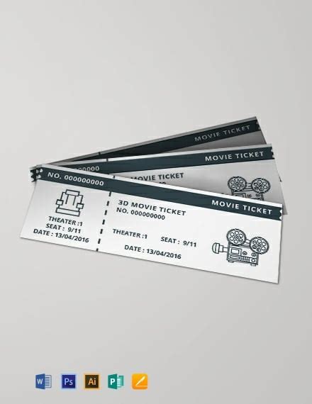 FREE Vintage Movie Ticket Template - Word (DOC) | PSD | InDesign ...