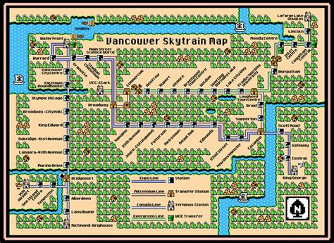 the map for vancouver's sky train station