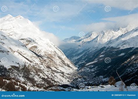 Zermatt - Village in Swiss Alps, Switzerland Stock Image - Image of glacier, nature: 28858913