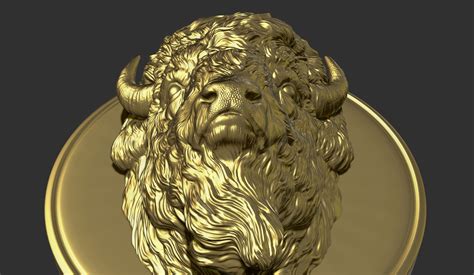 ArtStation - Bison head for pendant | Resources