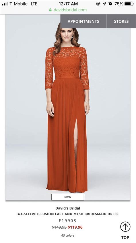 Buy david's bridal burnt orange dress> OFF-73%