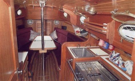 The cozy little forward cabin of the Nor'Sea 27 | Sailboat interior, Small yachts, Sailboats for ...