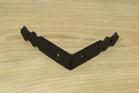 3.75" Spear Corner Bracket Brace For Furniture Rustic Hammered Iron Black Finish Hand Crafted ...