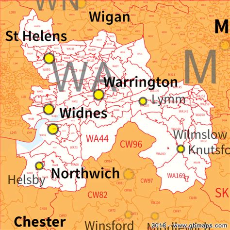 Postcode Map Of Warrington