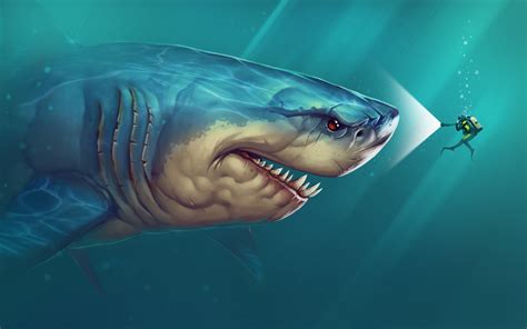 Megalodon says hi! by ArtByElde on DeviantArt