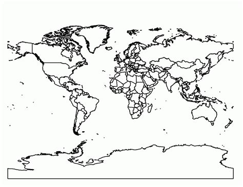 Printable World Map Coloring Page