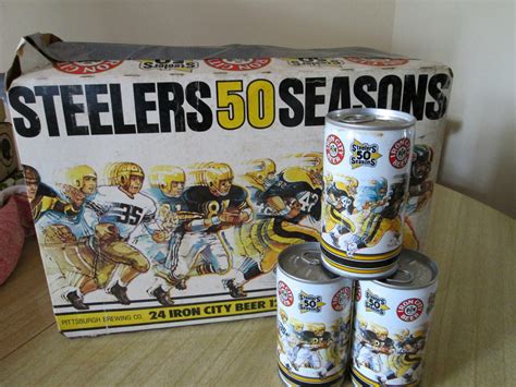 Collectible Iron City Beer Pittsburgh Steelers Beer Cans - Celebrating 50 Seasons 1 Case