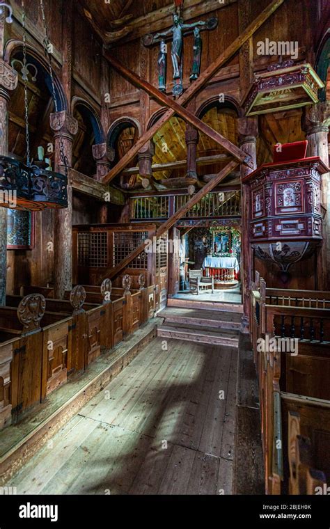 Interior urnes stave church ornes hi-res stock photography and images - Alamy