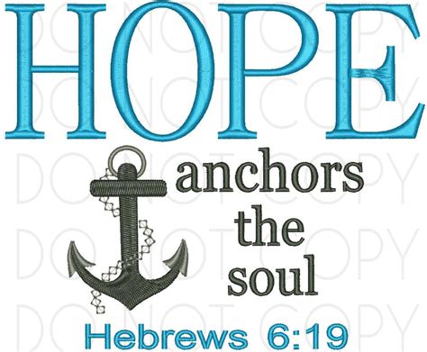 Hope Anchors The Soul Embroidery Pattern Instant Digital Download