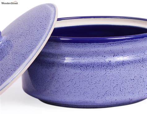 Buy Blue Marble Ceramic Serving Bowl With Lid Online in India at Best ...