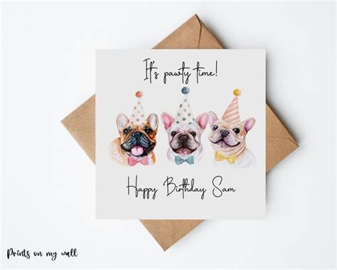 French Bulldog Birthday Card Personalised Birthday Card Cute - Etsy