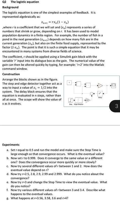 Solved Q2 The logistic equation Background The logistic | Chegg.com