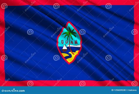 Flag of Guam US, Hagatna - Melanesia Stock Illustration - Illustration ...