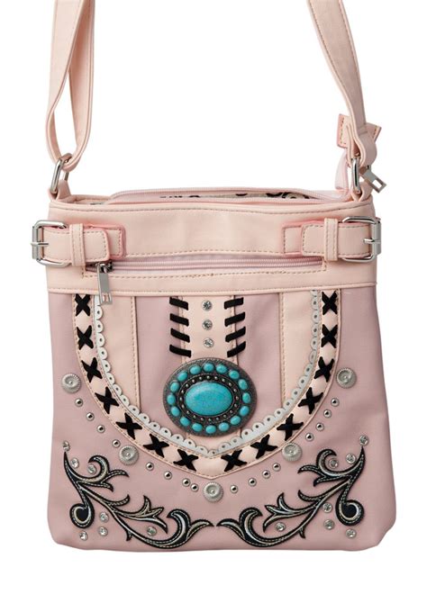 Western Purse Turquoise Concho Concealed Carry Crossbody Shoulder Bag Handbag