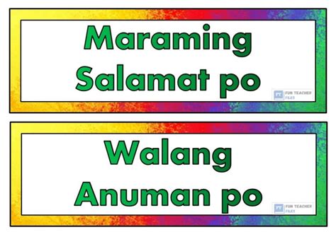 Magagalang na Pananalita Flashcards - Fun Teacher Files