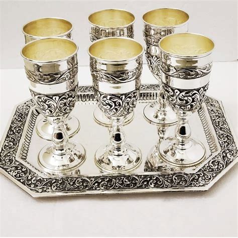 Retailer of Silver glass & tray set | Jewelxy - 202328