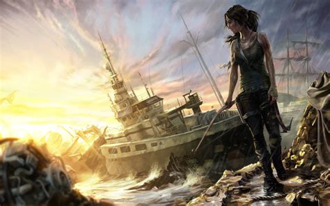 Wallpaper : vehicle, battle, soldier, Lara Croft, Tomb Raider, craft ...