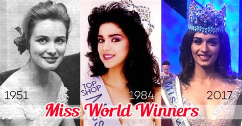 Full List of Miss World Winners (1951-2018)