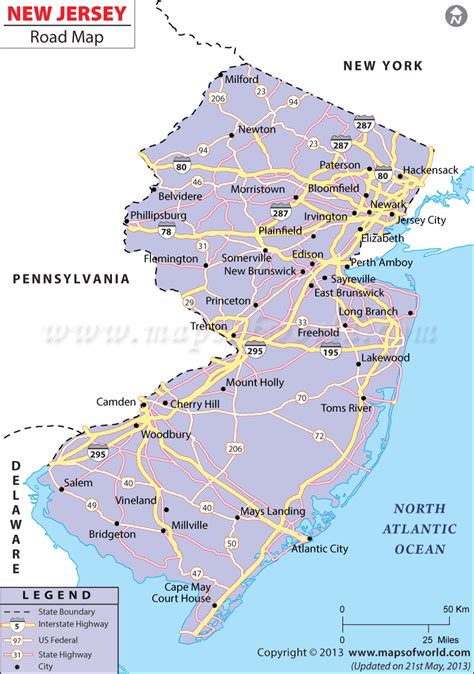 New jersey road map – Artofit