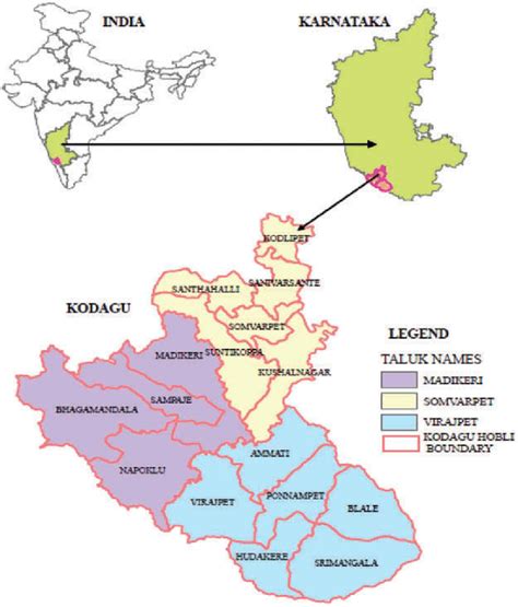 Location map of study area: Coorg District, India. Source: Developed by ...