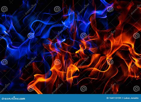 Red and Blue Fire on Balck Background Stock Image - Image of curl, dangerous: 164113159