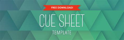 Download Free Cue Sheet Template