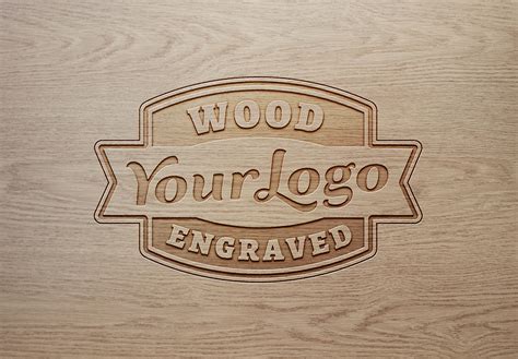 Wood Engraved Logo Mockup | Mockup World HQ