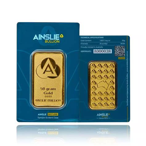 50g Ainslie Minted Gold Bar | Ainslie Bullion