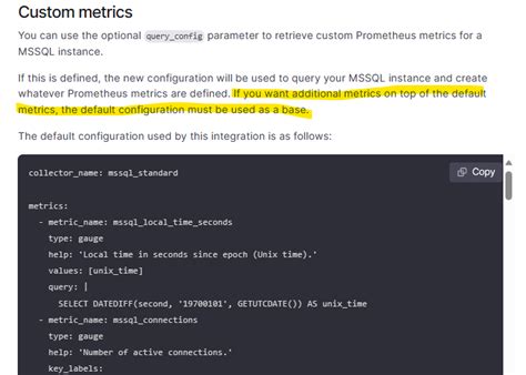 Grafana Agent (v0.39) - how to add 'query_config' block for mssql ...