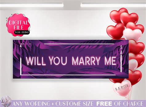 Will You Marry Me Custom Banner Printable Marry Me Signs Proposal Ideas ...