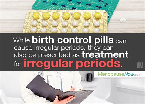 Irregular Periods and Birth Control Pills | Menopause Now