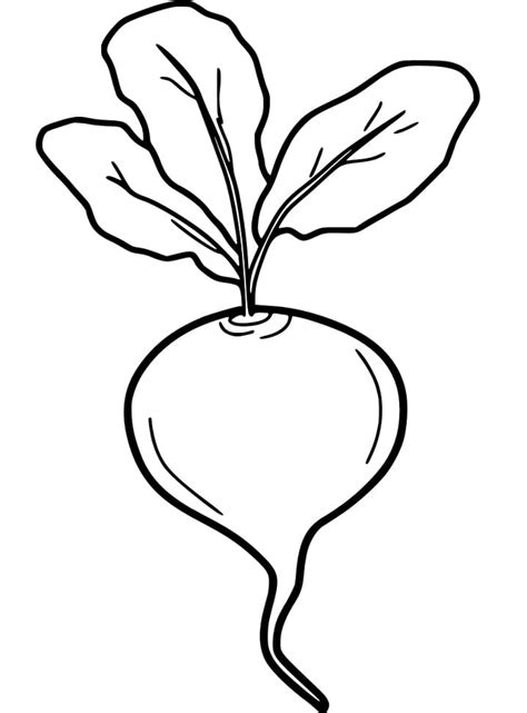 Turnip Smiling Coloring Page - Free Printable Coloring Pages for Kids