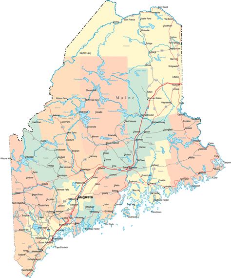 Augusta Maine Map and Augusta Maine Satellite Image