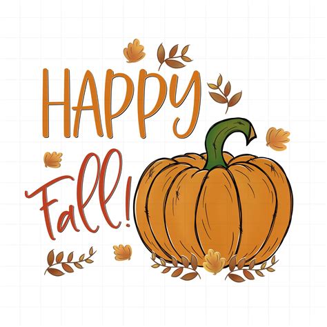 HAPPY FALL Printable Art Digital PNG Clipart Fall Pumpkin - Etsy ...