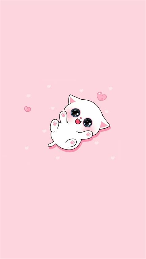 Pink Cat, Cat Pink Kawaii HD phone wallpaper | Pxfuel