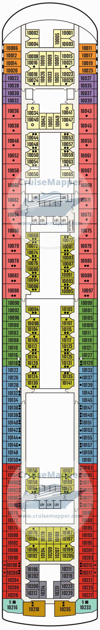 Pacific Explorer deck 10 plan | CruiseMapper