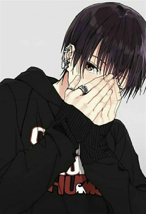 kakkoi!! - Anime Guy with Black Sweater (Face Covered) | Cute anime guys