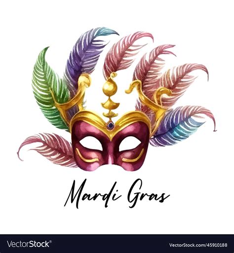 Carnival venetian mask with feathers colored Vector Image