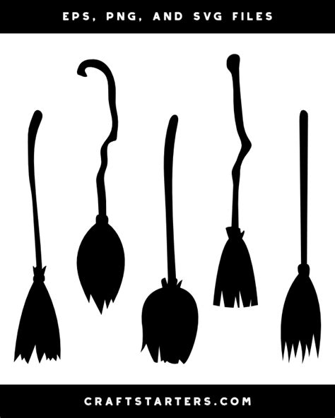 Witch Broom Silhouette Clip Art