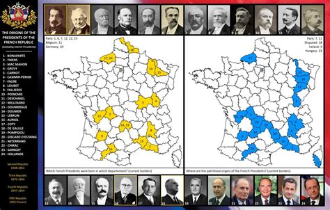 Origins of Presidents of the French Republic | Map, Photo, The far side