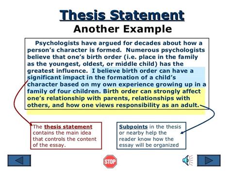 thesis statement argumentative examples