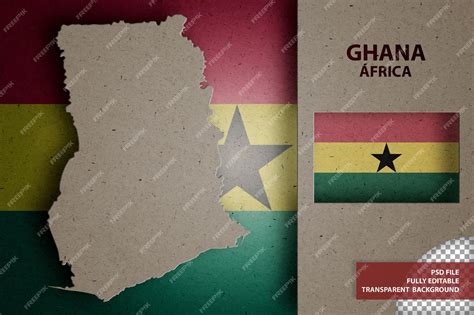 Premium PSD | Infographic with map and flag of GHANA