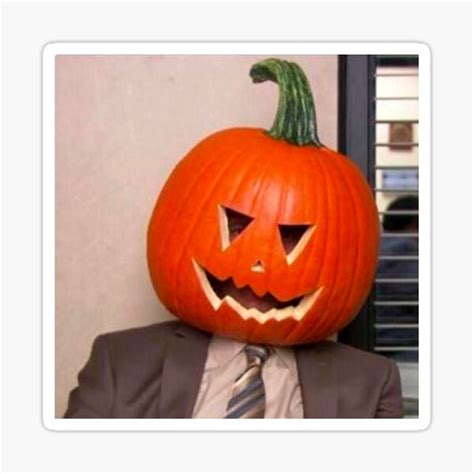 "Dwight pumpkin Halloween meme" Sticker for Sale by SplendidArt | Redbubble