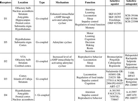 Perspective and knowledge of different dopamine receptors | Download Scientific Diagram