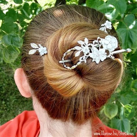 Gorgeous flowers for your hair | Flower hair accessories, Flowers in hair, Big bun hair