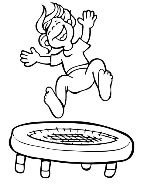kid jumping on the trampoline coloring, this pic taken from Sports Coloring Pages blogs # ...