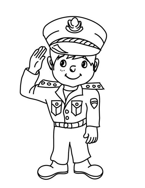 Desenho de Menino policial para colorir - Tudodesenhos