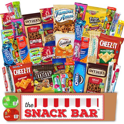 The Snack Bar - Snack Care Package (40 count) - Variety Assortment with American Candy, Fruit ...