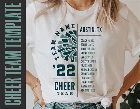 Cheer Team Template Svg, Cheer Roster Svg, Png Svg Dxf Eps Ai, Cheer ...