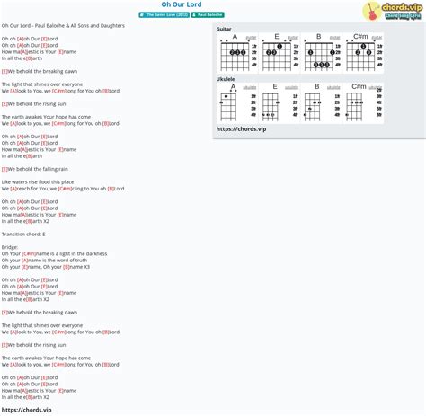 Chord: Oh Our Lord - tab, song lyric, sheet, guitar, ukulele | chords.vip